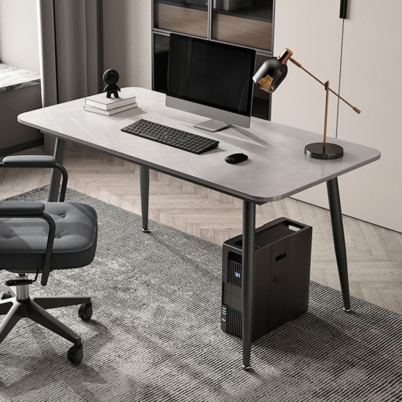 Contemporary Marble Desk for Office 30"H Rectangular Computer Desk