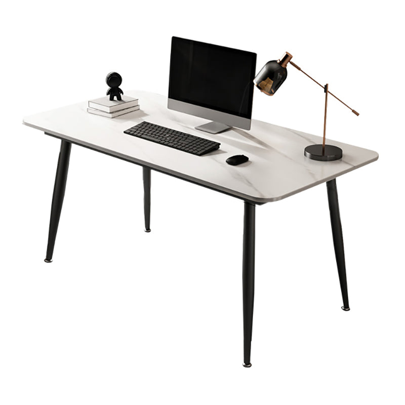 Contemporary Marble Desk for Office 30"H Rectangular Computer Desk