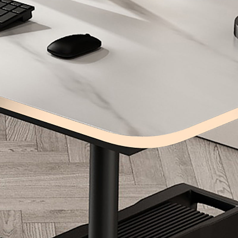 Contemporary Marble Desk for Office 30"H Rectangular Computer Desk