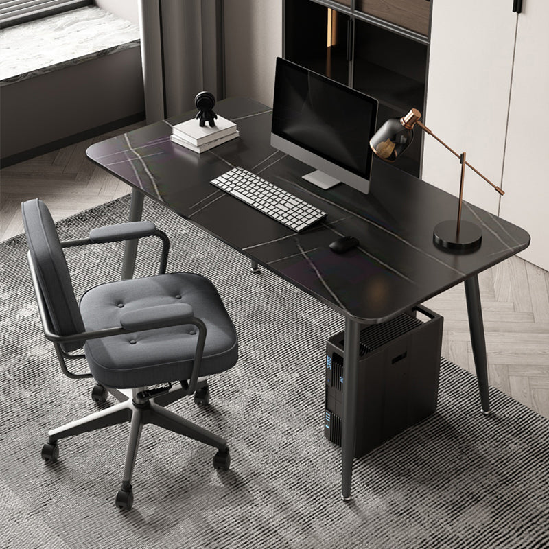 Contemporary Marble Desk for Office 30"H Rectangular Computer Desk