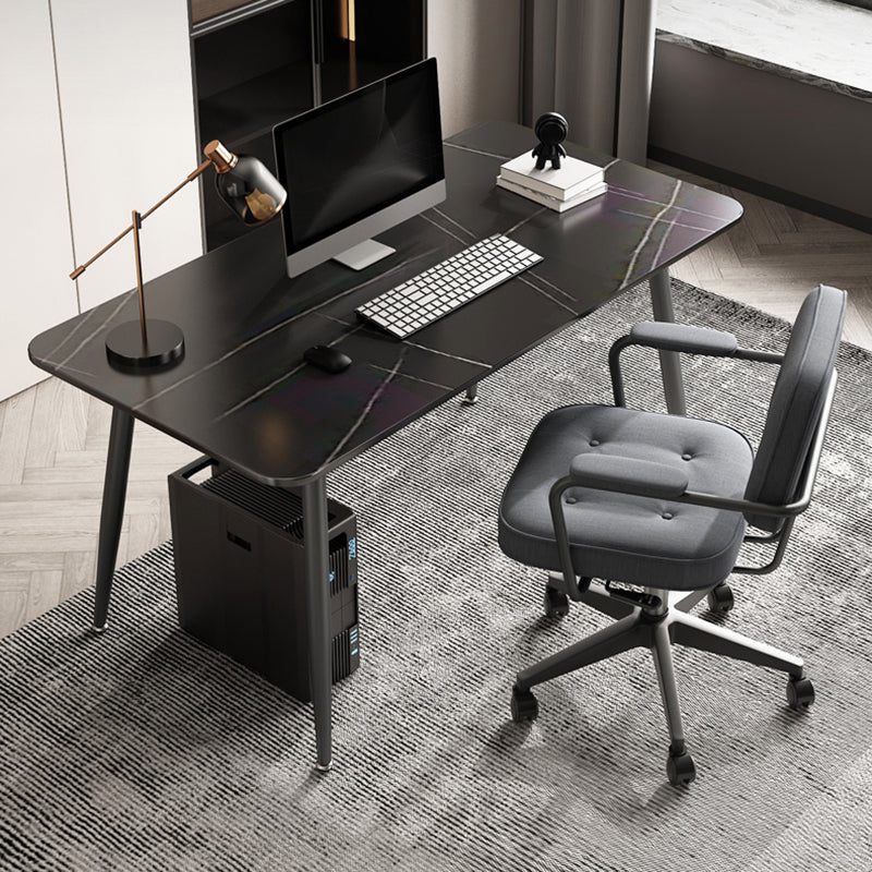 Contemporary Marble Desk for Office 30"H Rectangular Computer Desk