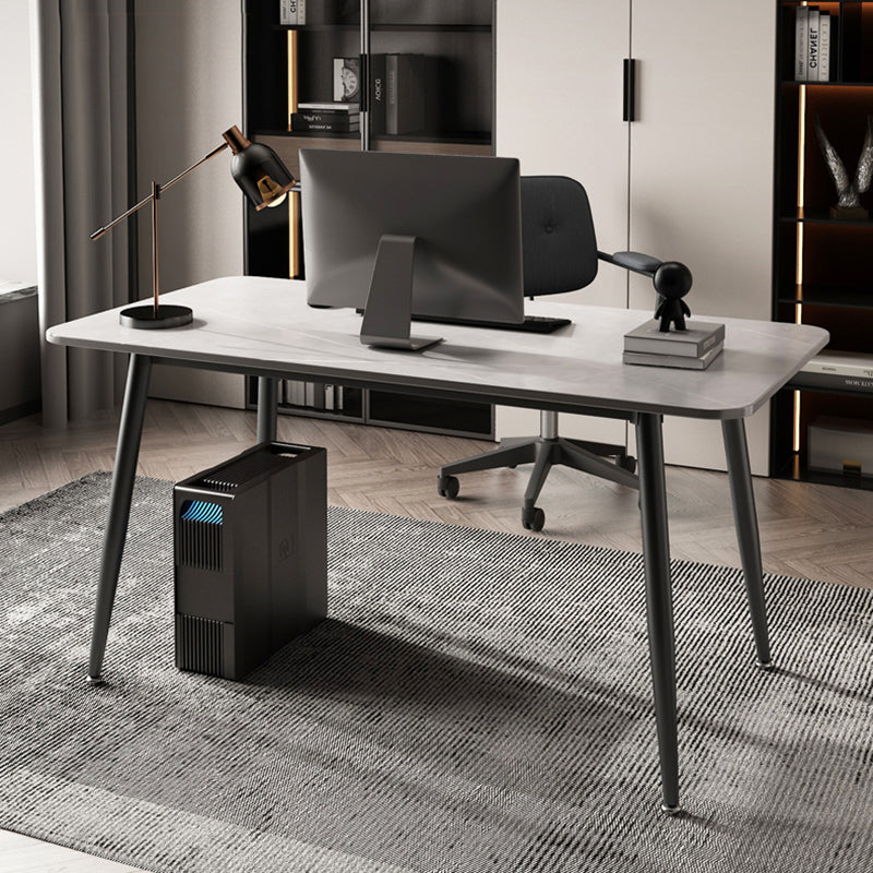 Contemporary Marble Desk for Office 30"H Rectangular Computer Desk