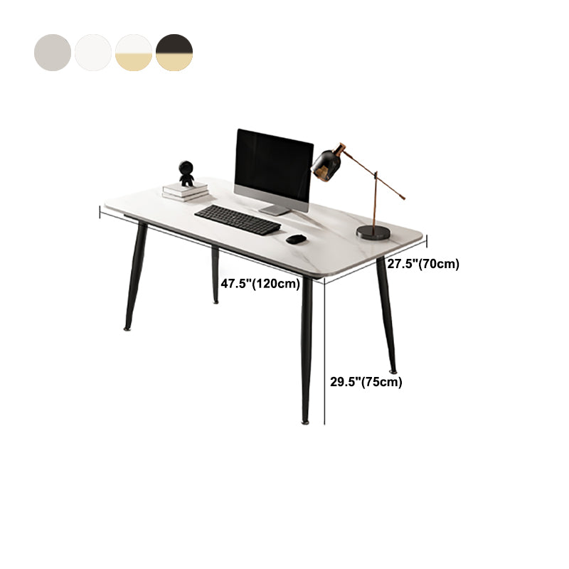 Contemporary Marble Desk for Office 30"H Rectangular Computer Desk