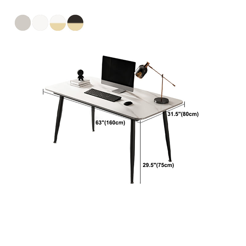 Contemporary Marble Desk for Office 30"H Rectangular Computer Desk