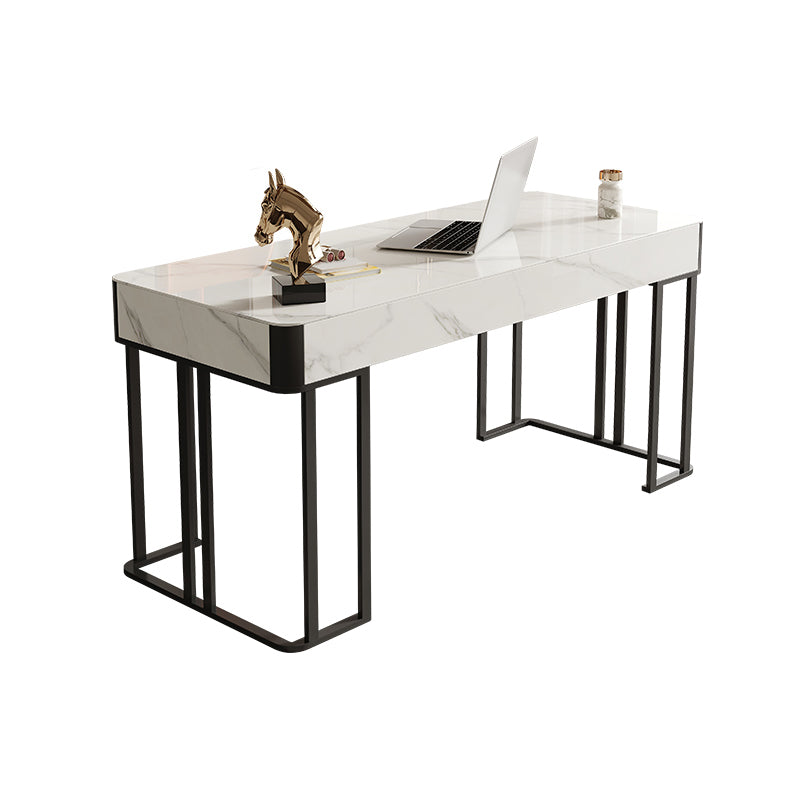 Home or Office Rectangular Office Desk with Metal Base Writing Desk