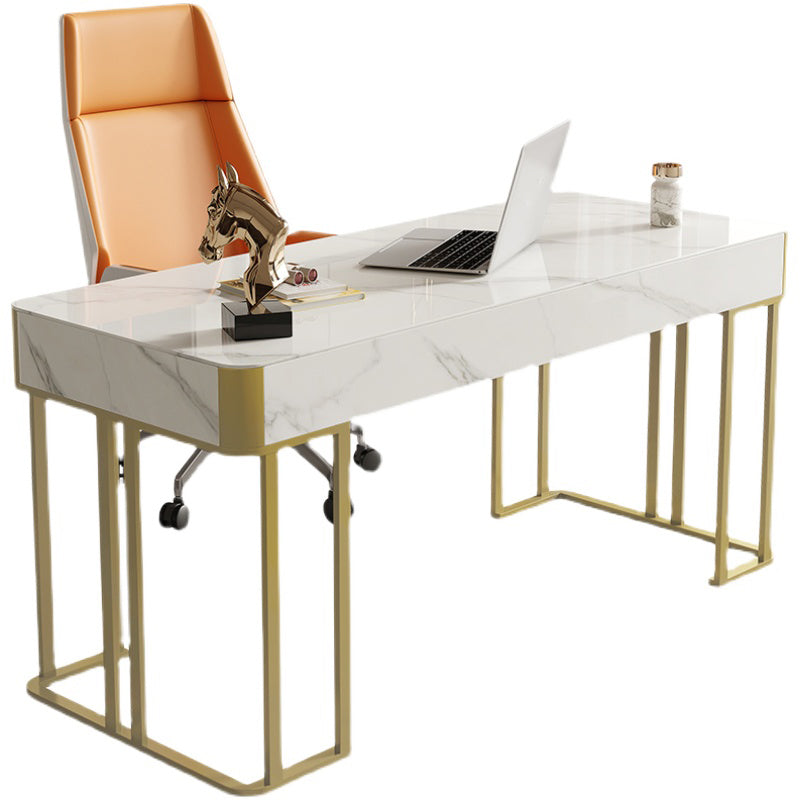 Home or Office Rectangular Office Desk with Metal Base Writing Desk