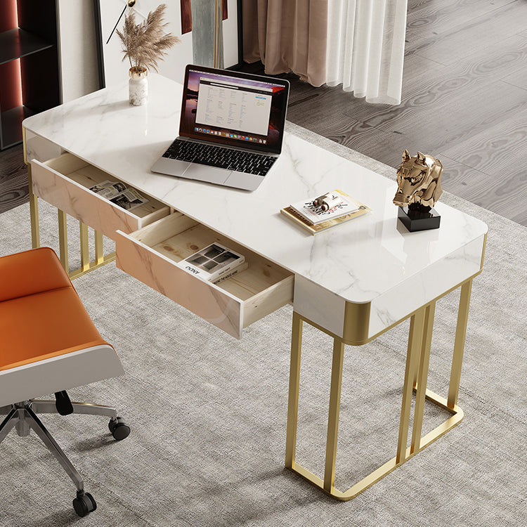 Home or Office Rectangular Office Desk with Metal Base Writing Desk