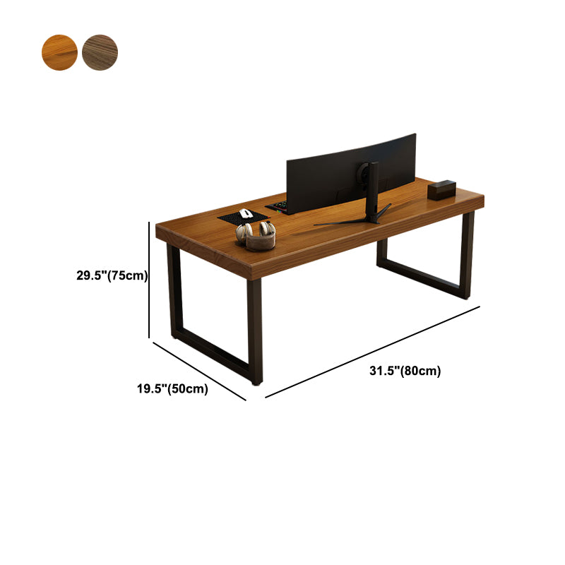 Contemporary Gaming Desk for Office 30"H Rectangular Desk in Gray/Brown