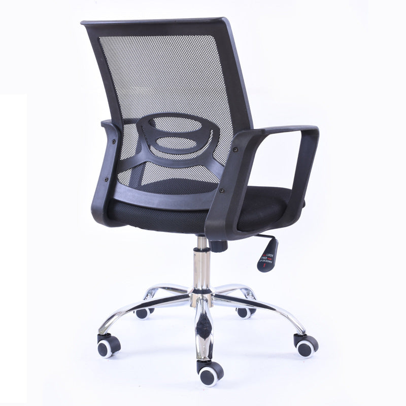 Contemporary Arm Chair Fixed Arms Mid-back Mesh Black Office Chair