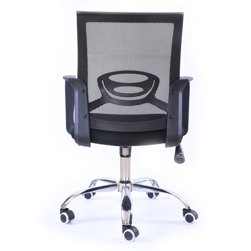 Contemporary Arm Chair Fixed Arms Mid-back Mesh Black Office Chair