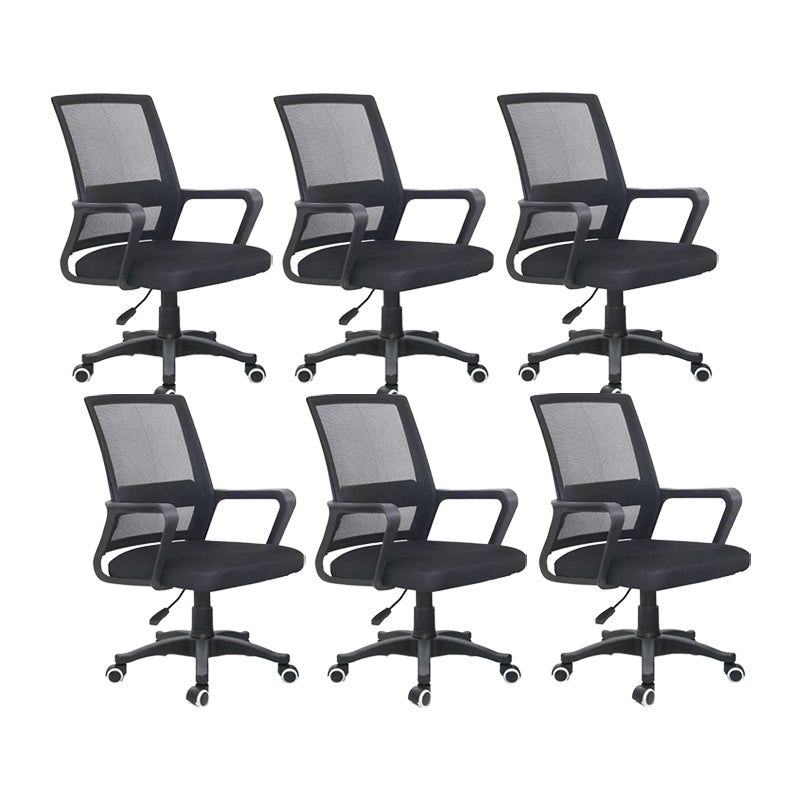 Contemporary Arm Chair Breathable AirGrid Upholstered Black Desk Chair