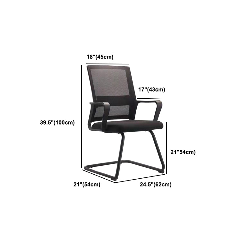 Contemporary Arm Chair Breathable AirGrid Upholstered Black Desk Chair