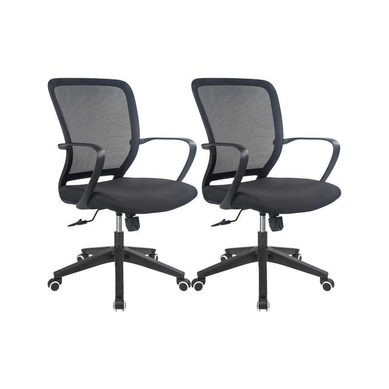 Contemporary Arm Chair Fixed Arms Mid-back Mesh Office Chair