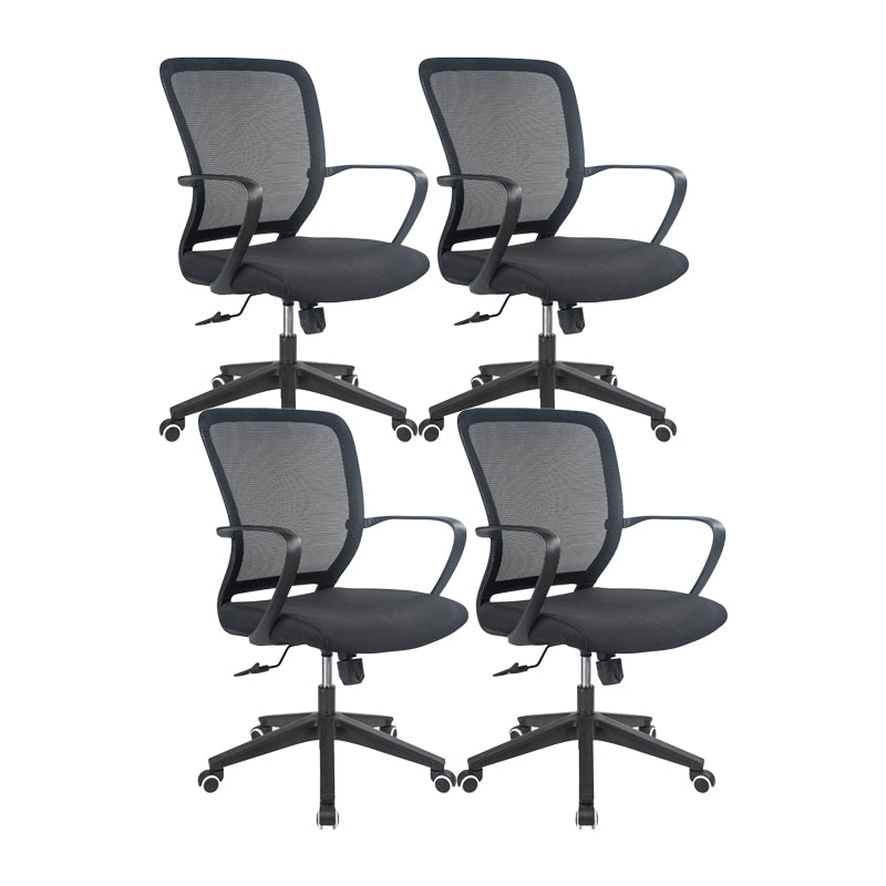 Contemporary Arm Chair Fixed Arms Mid-back Mesh Office Chair