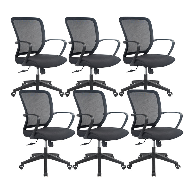 Contemporary Arm Chair Fixed Arms Mid-back Mesh Office Chair