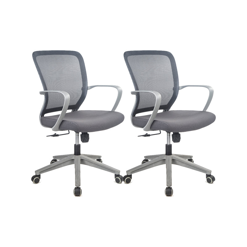 Contemporary Arm Chair Fixed Arms Mid-back Mesh Office Chair