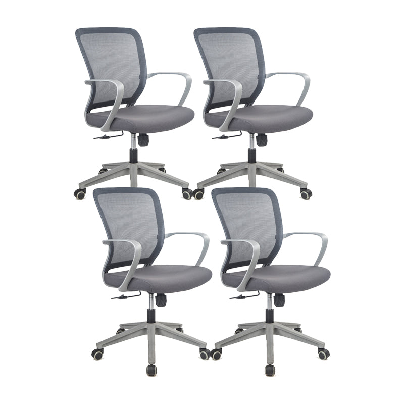 Contemporary Arm Chair Fixed Arms Mid-back Mesh Office Chair