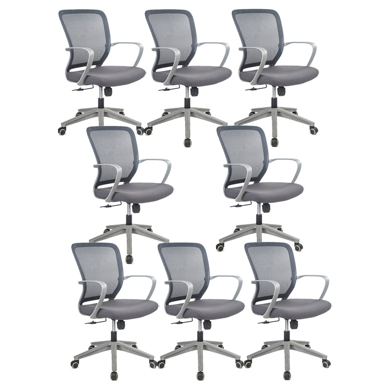 Contemporary Arm Chair Fixed Arms Mid-back Mesh Office Chair