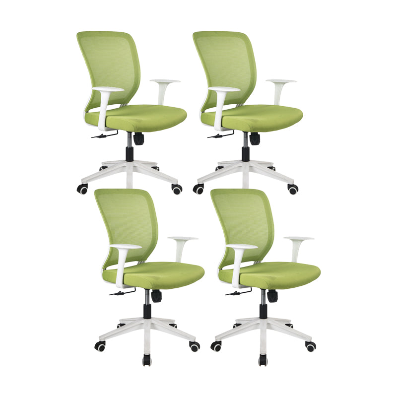 Contemporary Arm Chair Fixed Arms Mid-back Mesh Office Chair