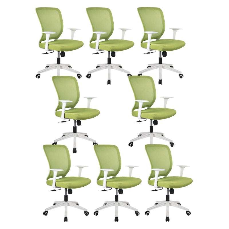 Contemporary Arm Chair Fixed Arms Mid-back Mesh Office Chair