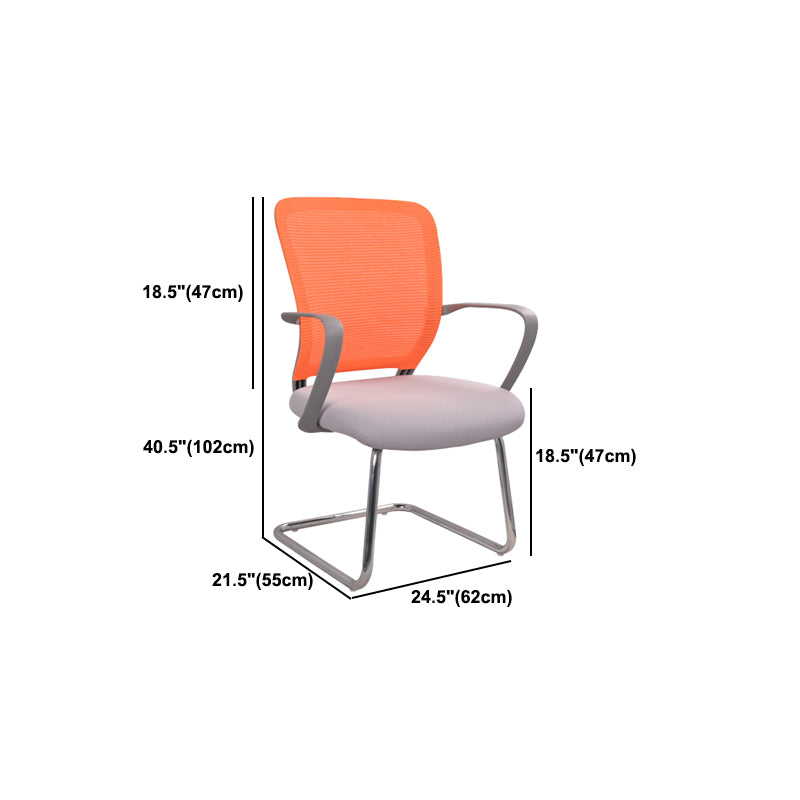 Contemporary Arm Chair Fixed Arms Mid-back Mesh Office Chair