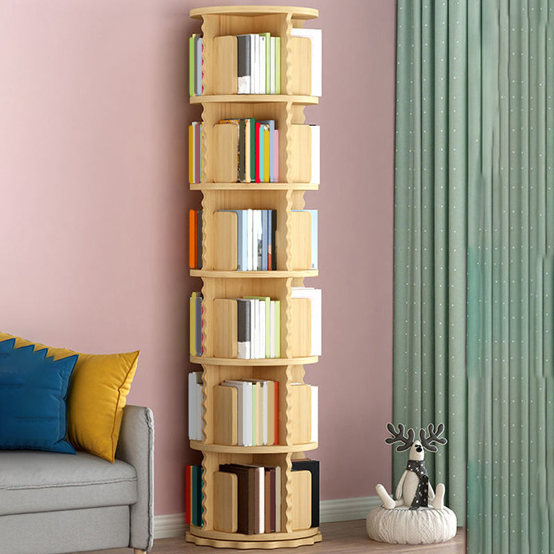 Vertical Closed Back Bookcase 19.9" Wide Pine Bookshelf Natural