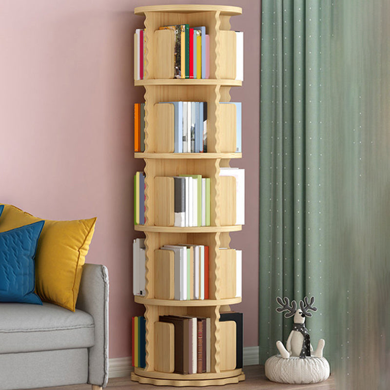 Vertical Closed Back Bookcase 19.9" Wide Pine Bookshelf Natural