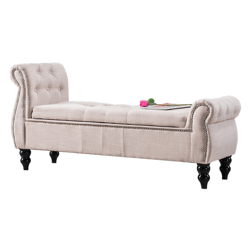 Upholstered Rectangle Entryway Bench Cushioned Seating Bench with Legs