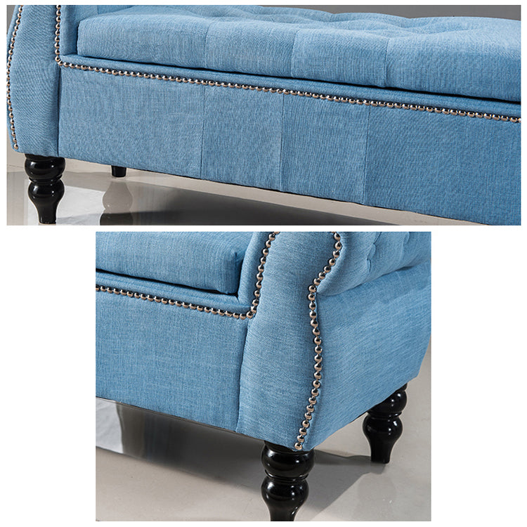 Upholstered Rectangle Entryway Bench Cushioned Seating Bench with Legs