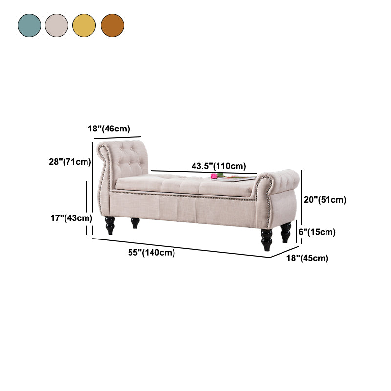 Upholstered Rectangle Entryway Bench Cushioned Seating Bench with Legs