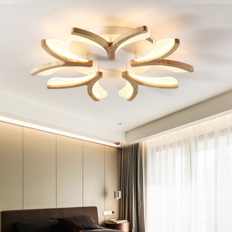 Wood Geometric Flush Mount Lights Contemporary Multi Lights Flush Mount Ceiling Lights