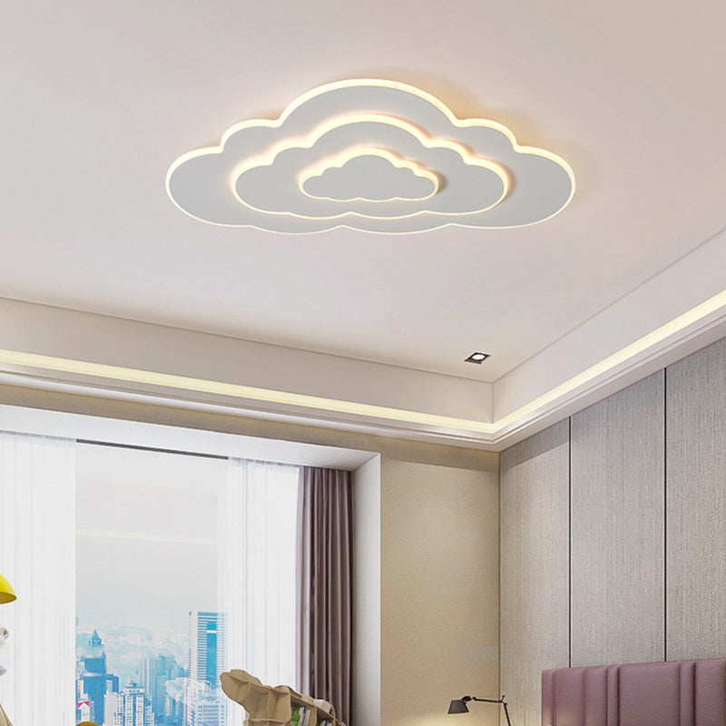Modern Cloud Shape Ceiling Mount Light Fixture 3 Lights Ceiling Mounted Light