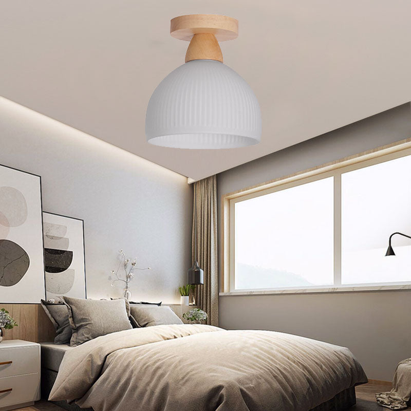 Modern Ceiling Light Simple Ceiling Mount Light with Wood for Living Room