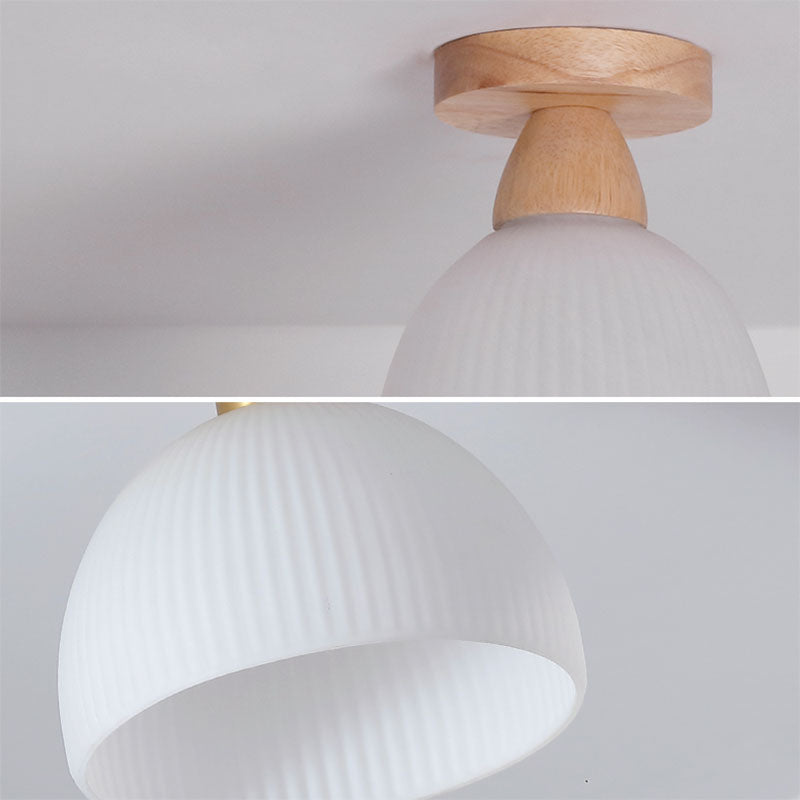 Modern Ceiling Light Simple Ceiling Mount Light with Wood for Living Room