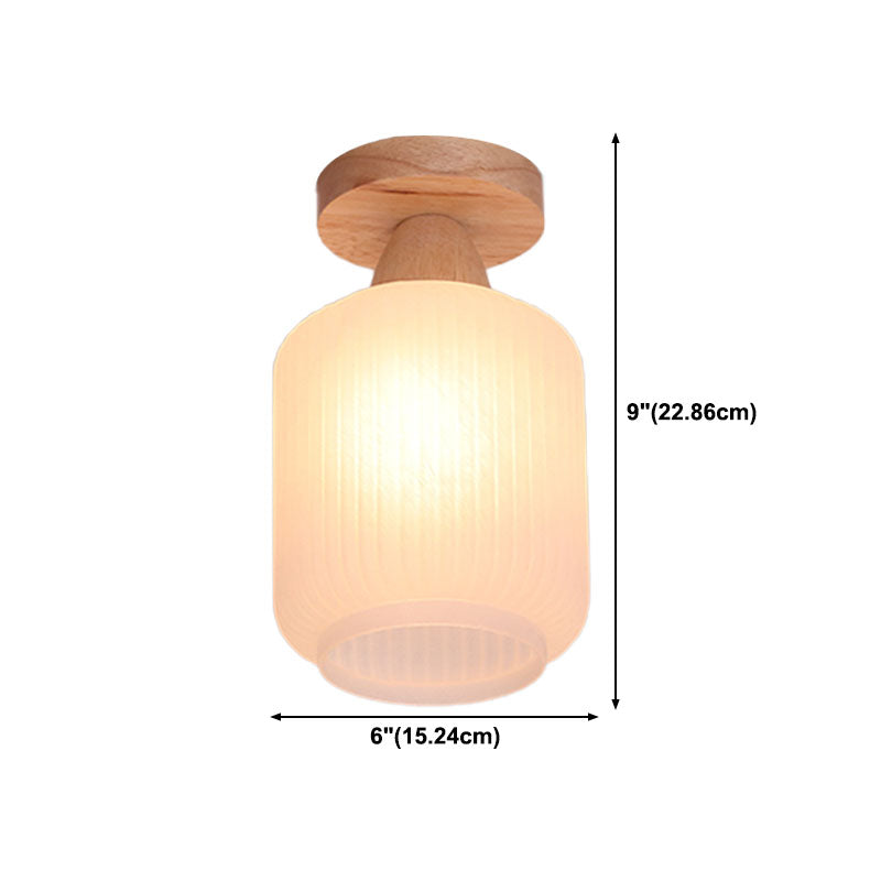 Modern Ceiling Light Simple Ceiling Mount Light with Wood for Living Room