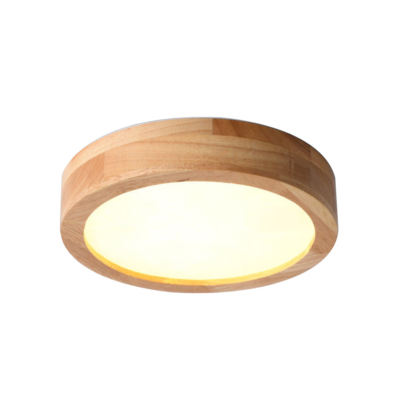 Wood Round Flush Mount Lights Contemporary Style 1 Light Flush Mount Ceiling Lights