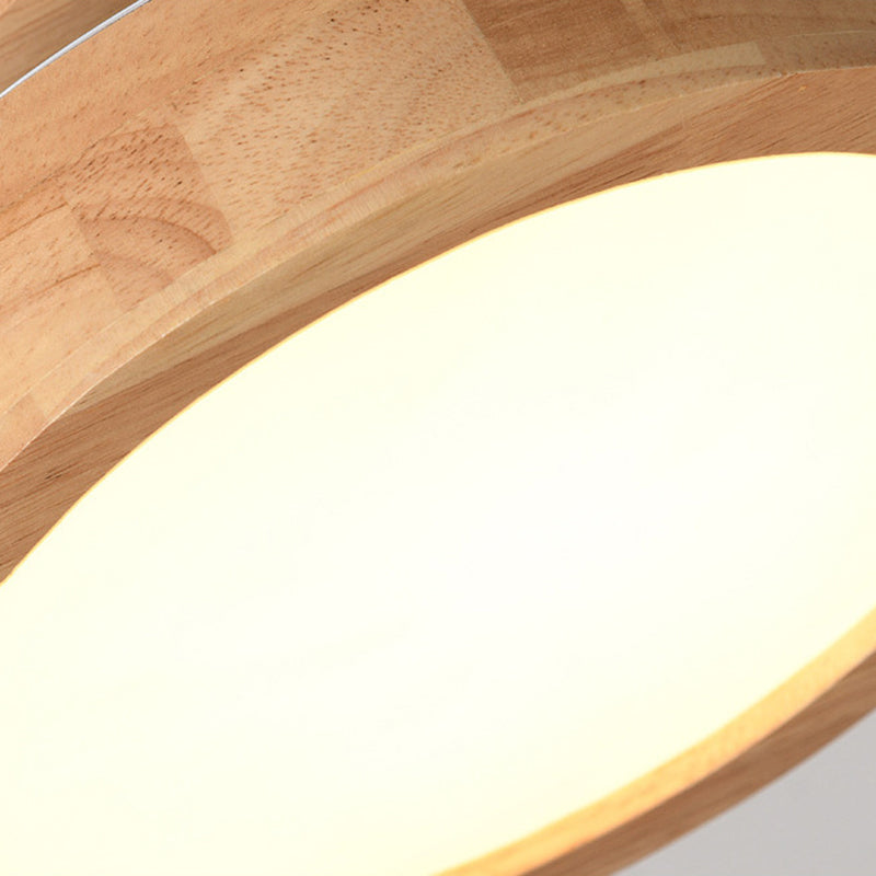 Wood Round Flush Mount Lights Contemporary Style 1 Light Flush Mount Ceiling Lights