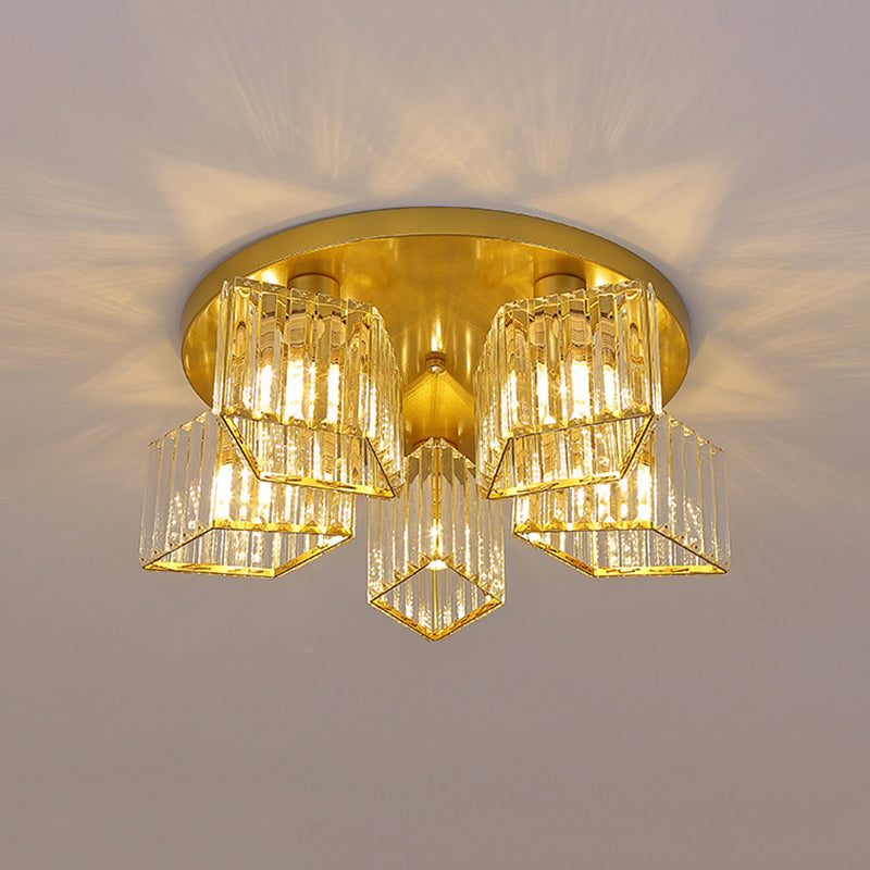 Modern Starburst Ceiling Light Crystal Multiple-Light Flush Ceiling Lights