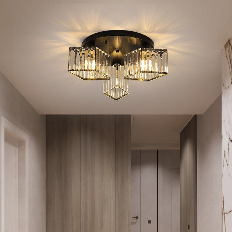 Modern Starburst Ceiling Light Crystal Multiple-Light Flush Ceiling Lights