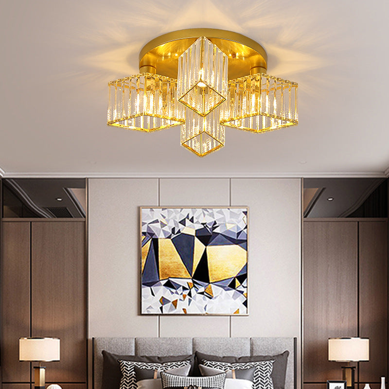 Modern Starburst Ceiling Light Crystal Multiple-Light Flush Ceiling Lights