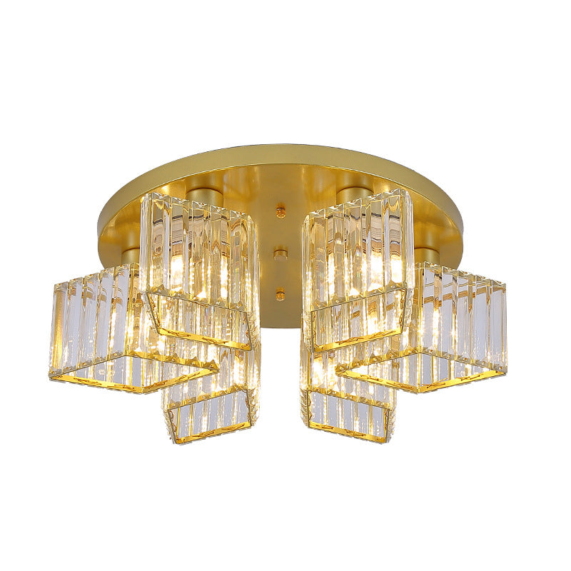 Modern Starburst Ceiling Light Crystal Multiple-Light Flush Ceiling Lights