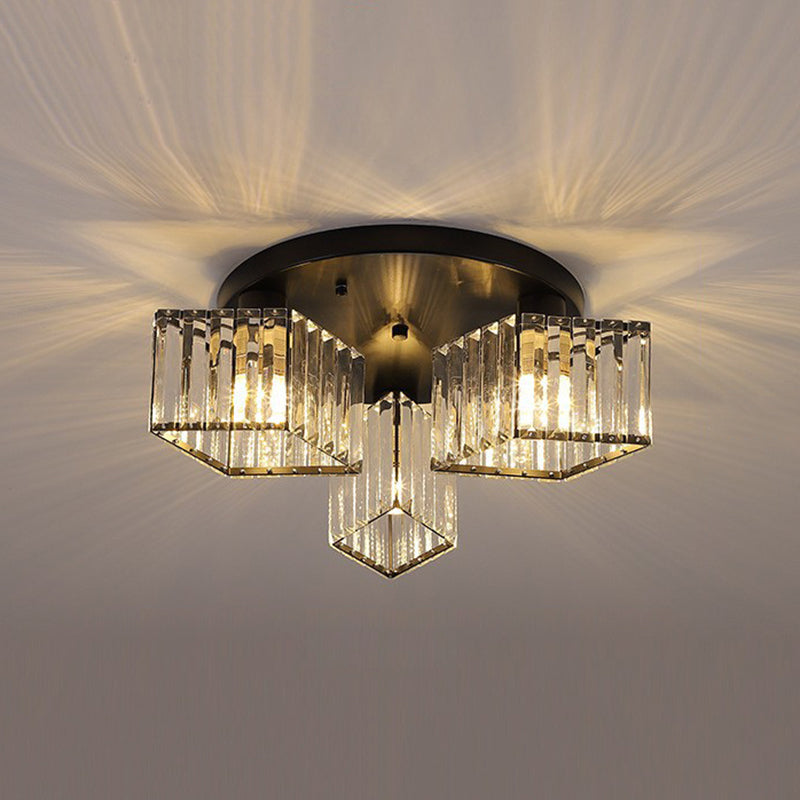 Modern Starburst Ceiling Light Crystal Multiple-Light Flush Ceiling Lights