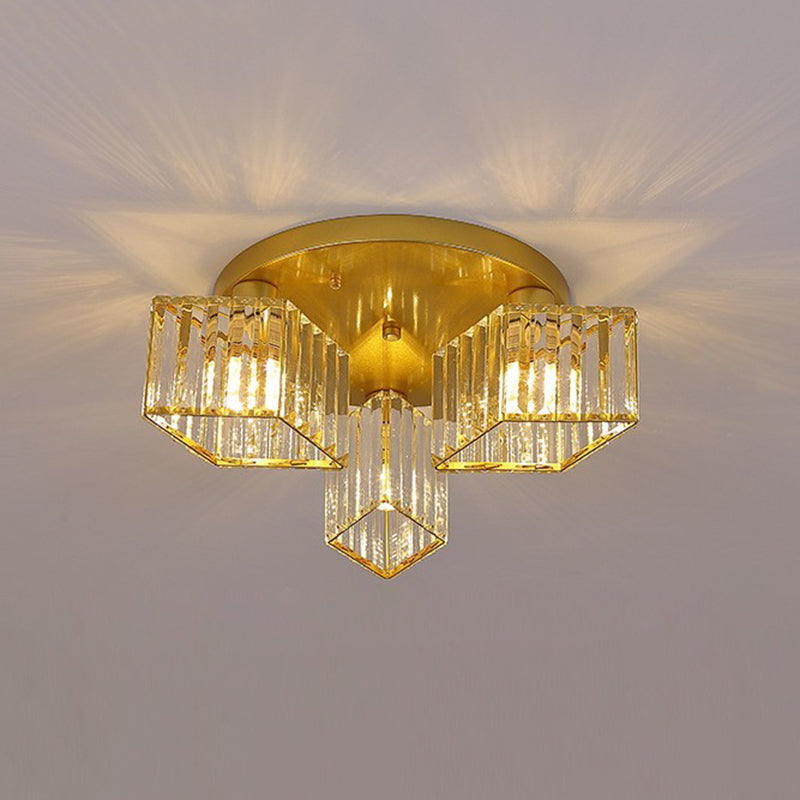 Modern Starburst Ceiling Light Crystal Multiple-Light Flush Ceiling Lights