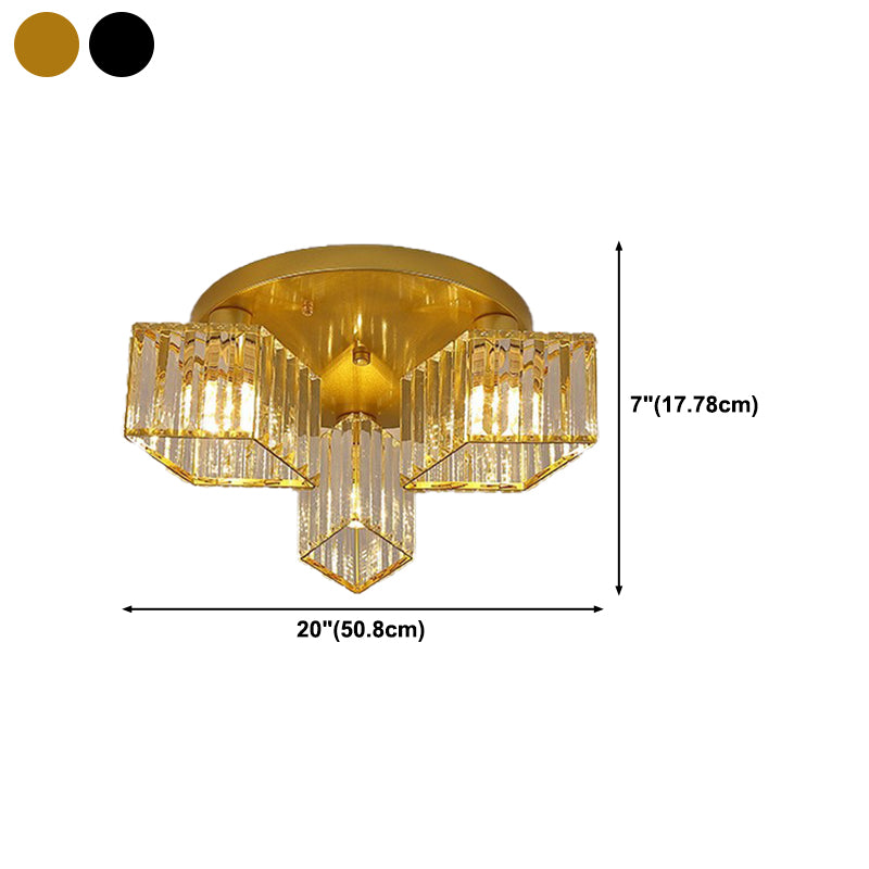 Modern Starburst Ceiling Light Crystal Multiple-Light Flush Ceiling Lights