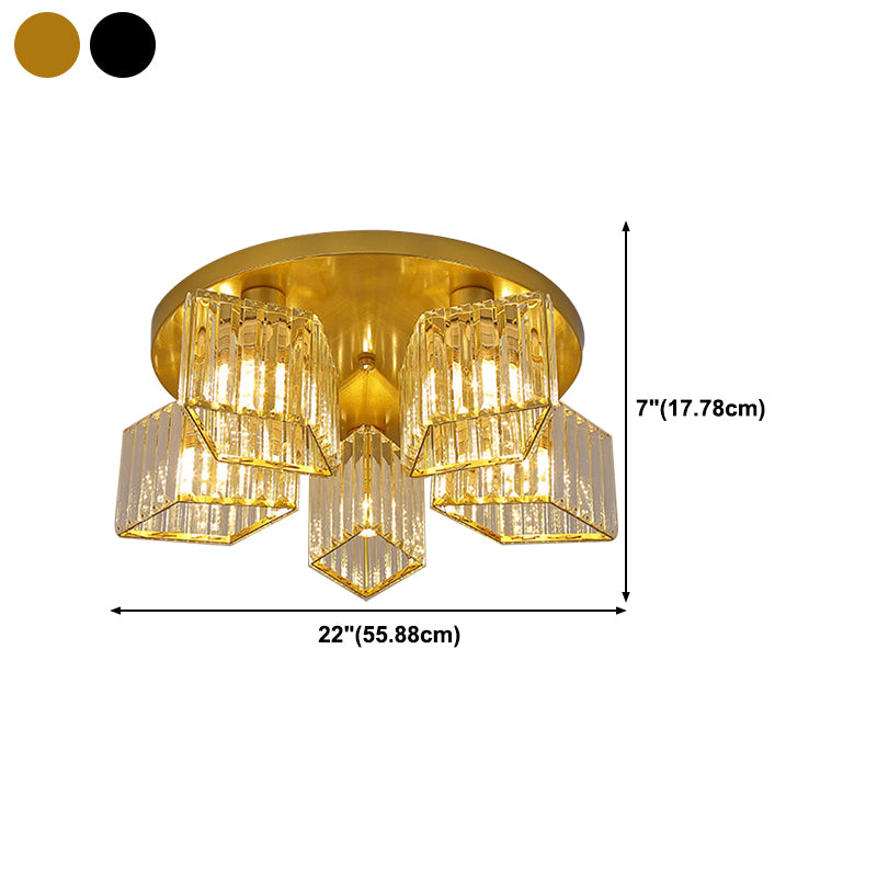 Modern Starburst Ceiling Light Crystal Multiple-Light Flush Ceiling Lights