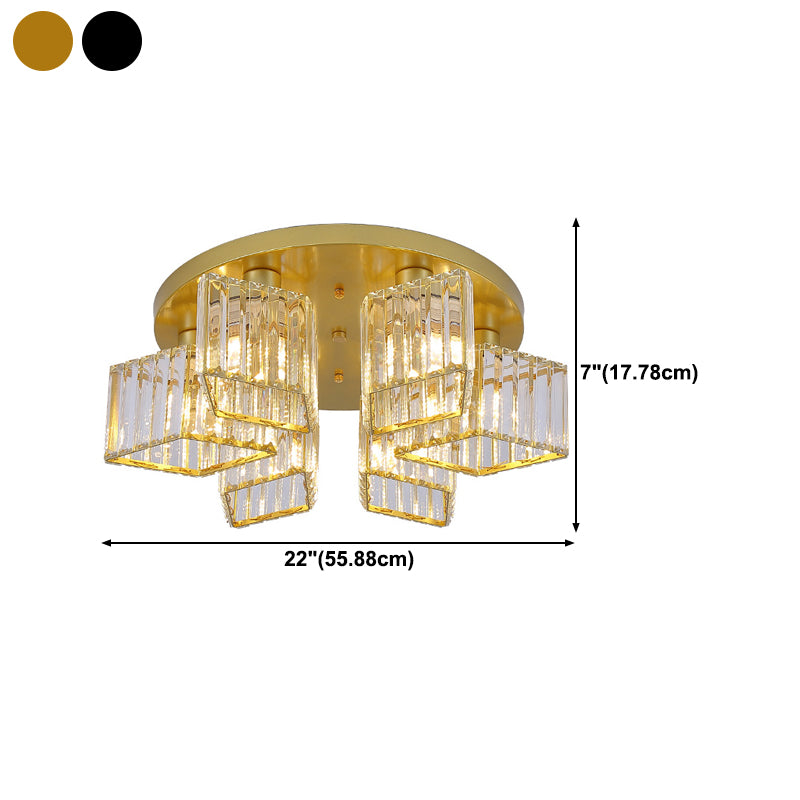 Modern Starburst Ceiling Light Crystal Multiple-Light Flush Ceiling Lights