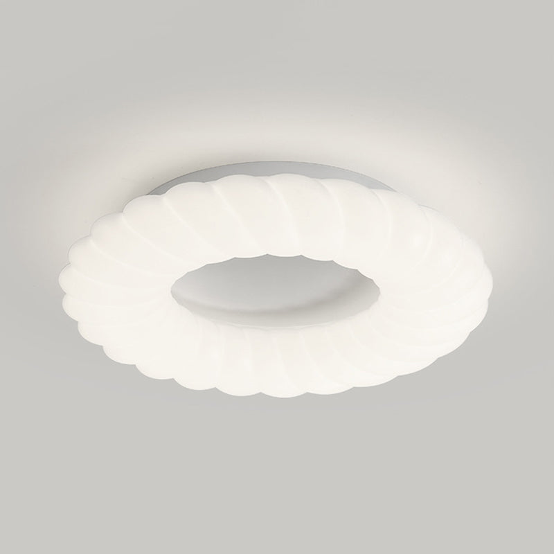 Contemporary LED Ceiling Light White Shaded Flush Mount Lighting for Room