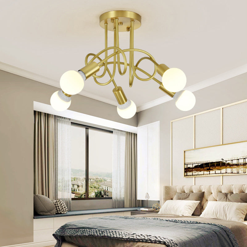 Modern Starburst Flush Mount Lighting Metal Multiple-Light Ceiling Lighting