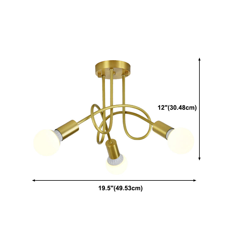 Modern Starburst Flush Mount Lighting Metal Multiple-Light Ceiling Lighting