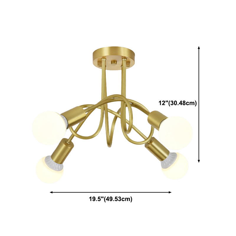 Modern Starburst Flush Mount Lighting Metal Multiple-Light Ceiling Lighting